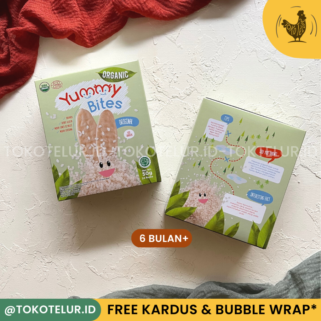 YUMMY BITES - ORGANIC Rice Crackers / Cemilan Anak Sehat Organik 50g