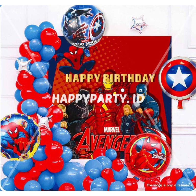 PAKET DEKORASI ULANGTAHUN ANAK NEW TEMA CAPTAIN AMERIKA