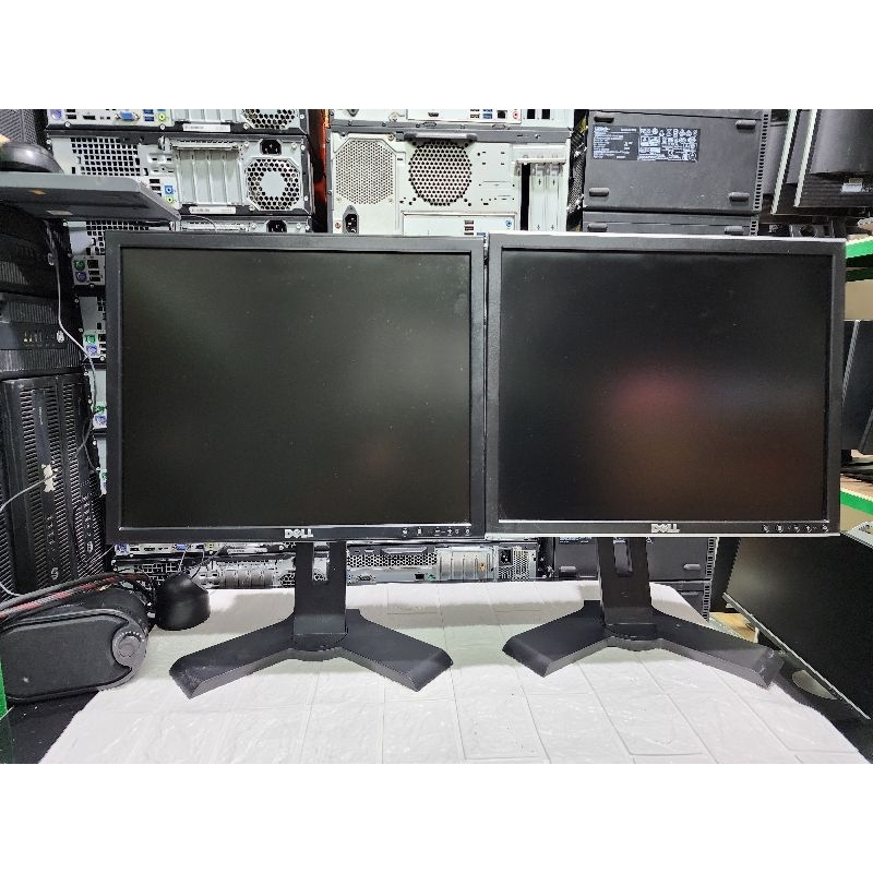 MONITOR DELL 19 INCH KOTAK LENGKAP KABEL KAKI BISA DI PUTAR DAN NAIK TURUN LIKE NEW