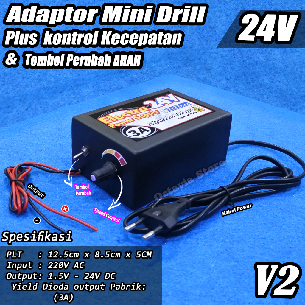 ADAPTOR 24V plus kontrol kecepatan dan perubah arah