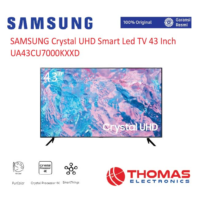 SAMSUNG Crystal UHD Smart LED TV 43 Inch 43CU7000 43 CU 7000