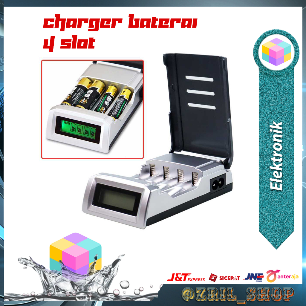Charger Baterai Alkaline Smart Battery Charger LCD 4 Slot - 05W