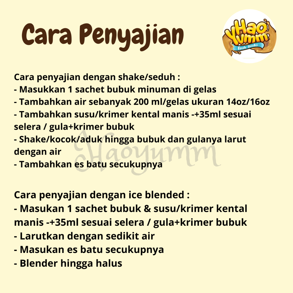 

[1 KG] Haoyumm Bubuk Minuman Rasa COKELAT (HY)