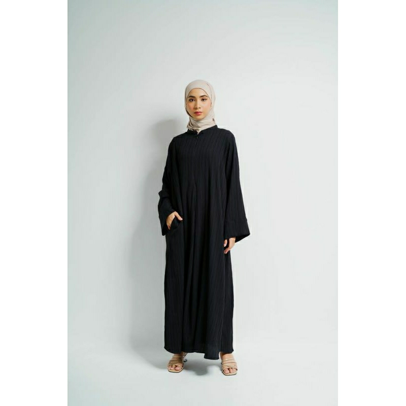 (MID YEAR SALE) ABAYA TEXTURE DRESS - (READY STOCK)