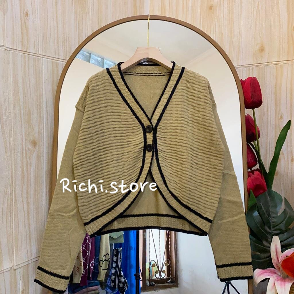 Rachel bolero rajut wanita aksen kancing