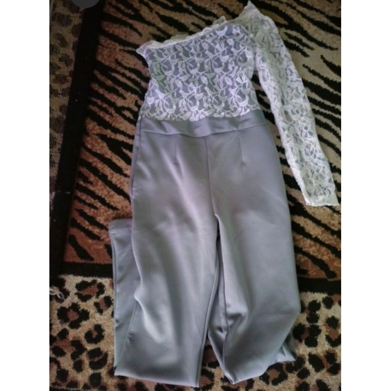 Jumpsuit one shoulder Lace combi scuba