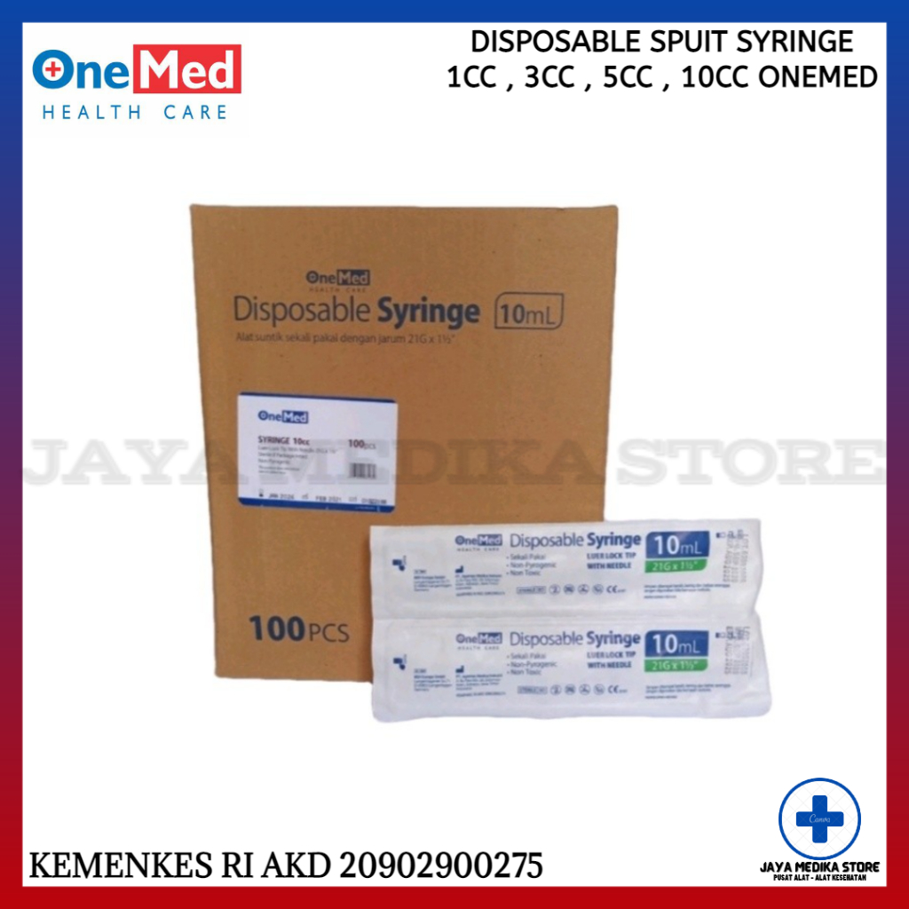 Spuit 10cc Syringe 10cc Disposable Alat Suntikan 10cc OneMed Box