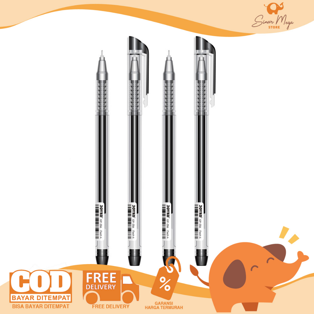 

Joyko Gel Pen GP-356 iTech 4 Black / Pulpen Pena Gel 0.28mm Tinta Hitam / Pena Jel