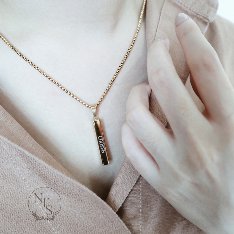 Chosen Necklace (Unisex) | Kalung Batang Rantai Rohani Lapis Emas 18K Tahan Karat