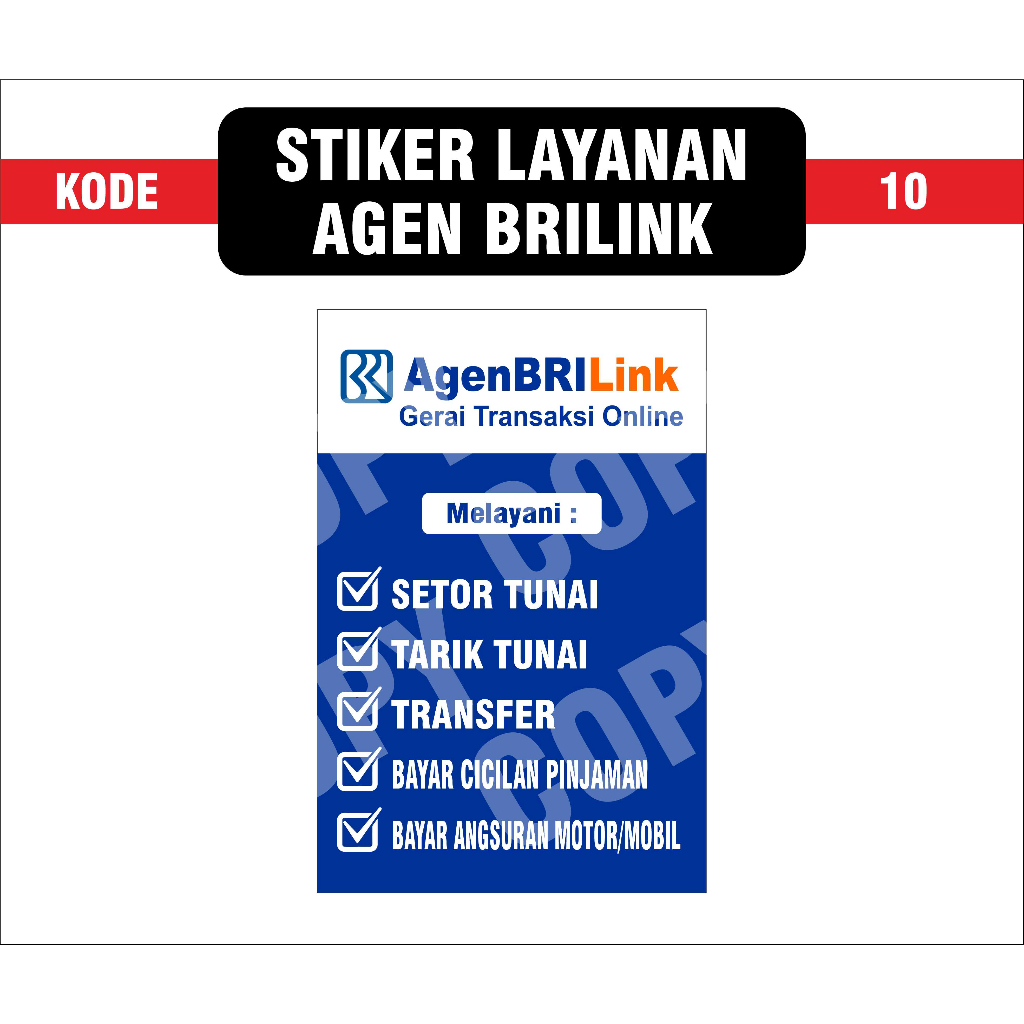 STIKER LAYANAN AGEN BRILINK