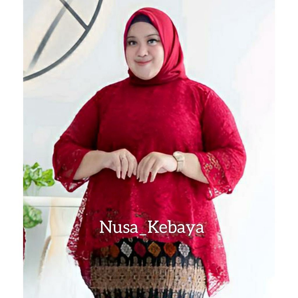 atasan brukat JUMBO-kebaya brukat jumbo premium/kebaya jumbo ld 130/kebaya brukat jumbo ld 130/kebaya brukat jumbo modern/kebaya brukat jumbo hijau/ /kebaya moderen dongker