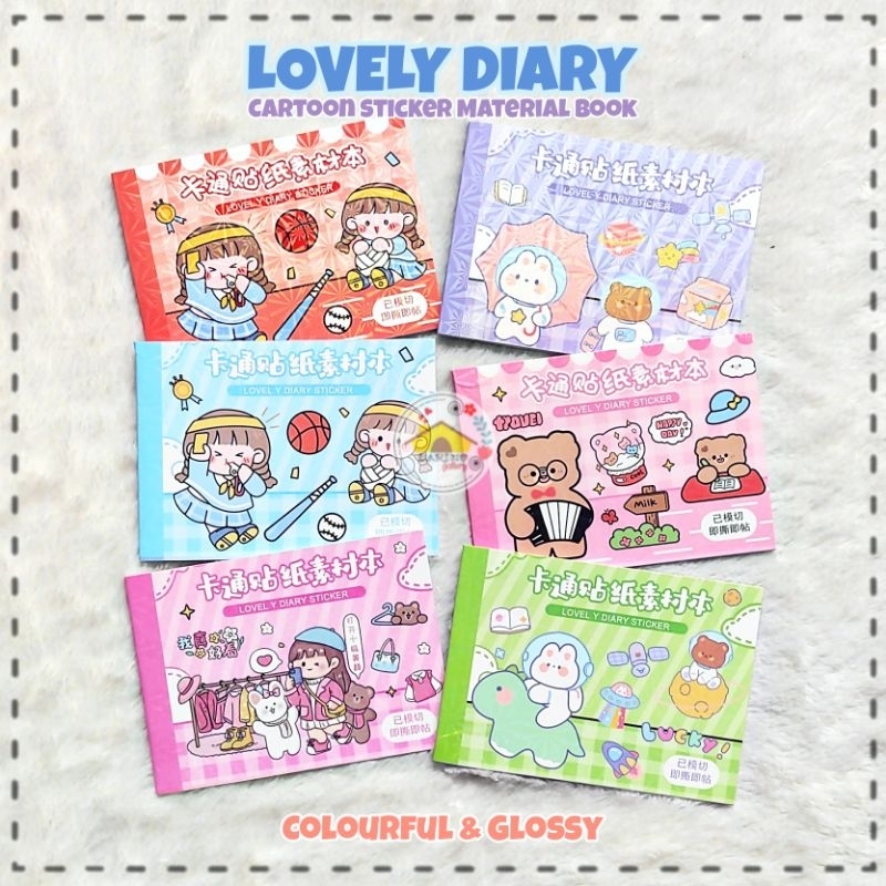 

Sticker Book LOVELY DIARY Cartoon Sticker Colourful & Glossy Material Book - 24S