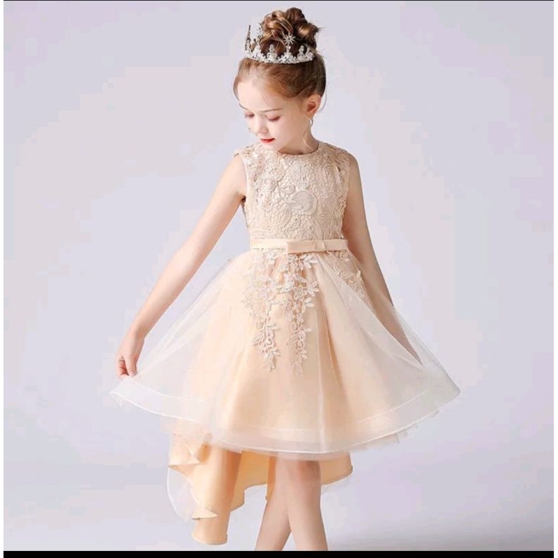 Dress pesta tutu Gold anak