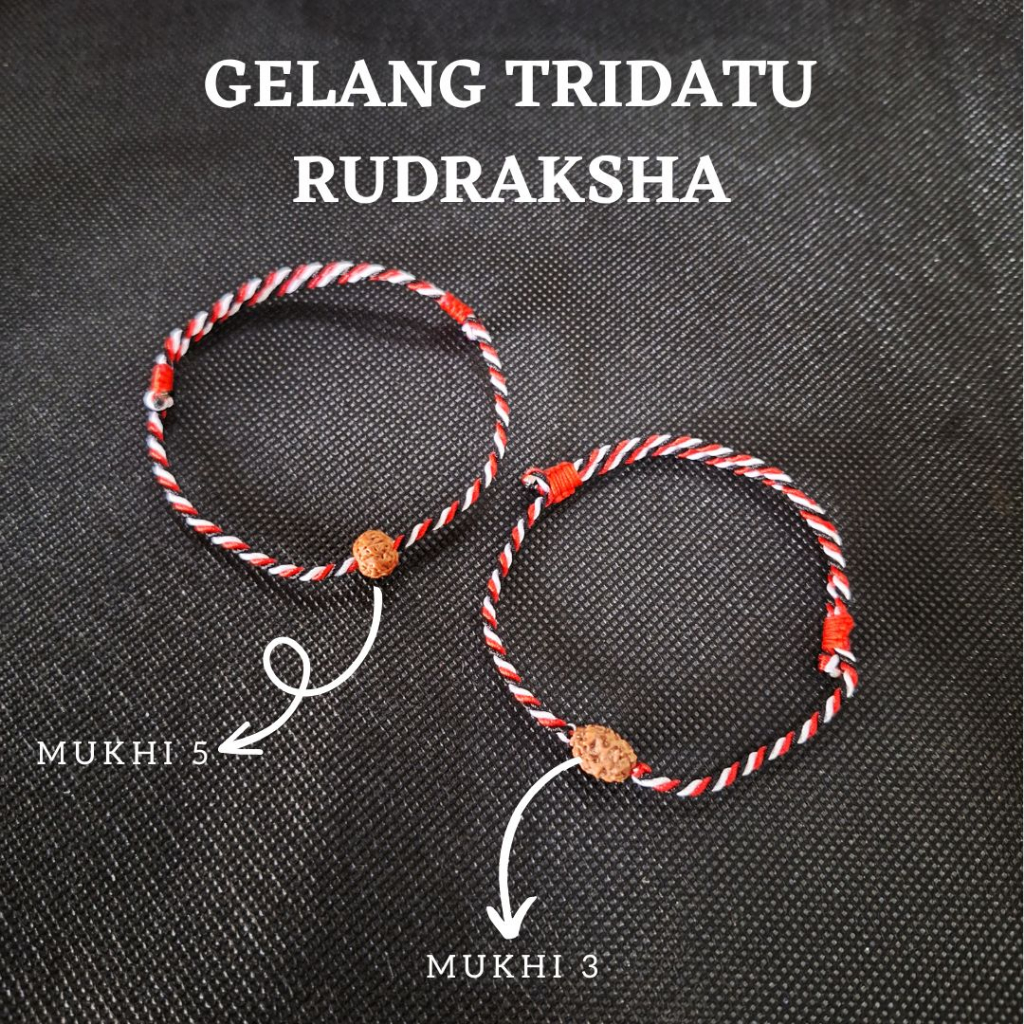 Gelang Tridatu Rudraksa Mukhi 3 / Gelang Tridatu Asli Bali / Gelang Genitri Mukhi 3 / Gelang Peleburan / Craftdewata