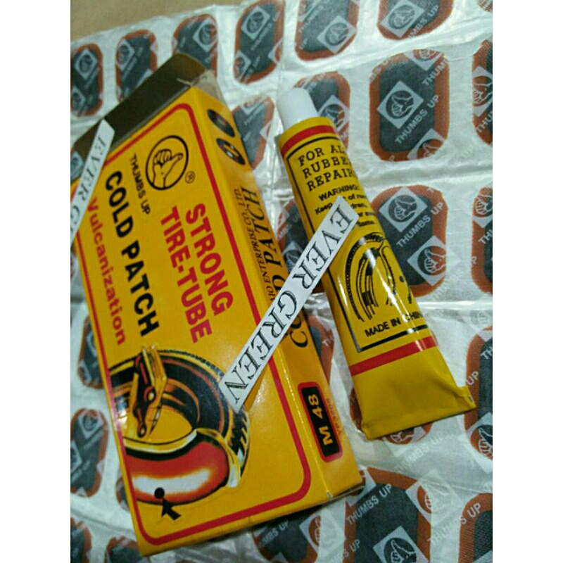 Alat Tambal Ban Tip Top (1 pak : 48 pcs) + Lem Tube Refill Thumbs Up (alat tambal ban luar/dalam unt