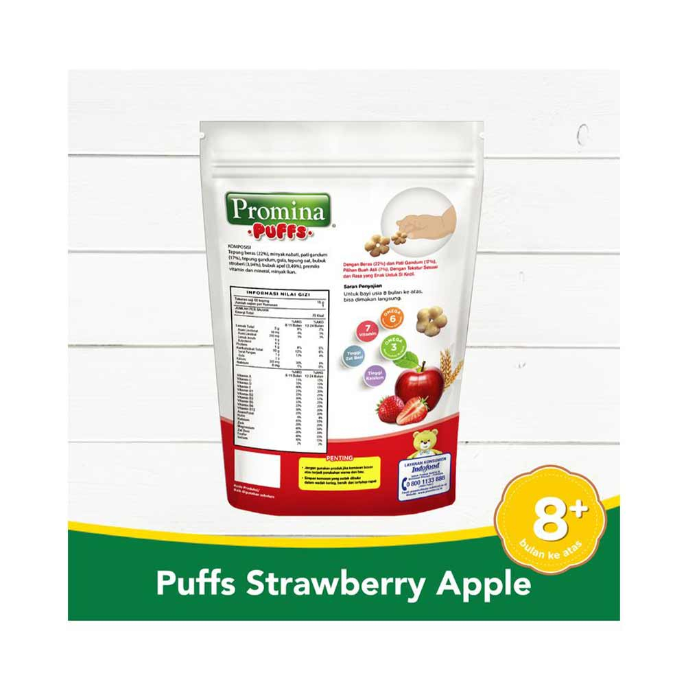 Promina Puffs Strawberry Apple 15 g x 1 Pcs Snack MPASI Bayi 8 Bulan+