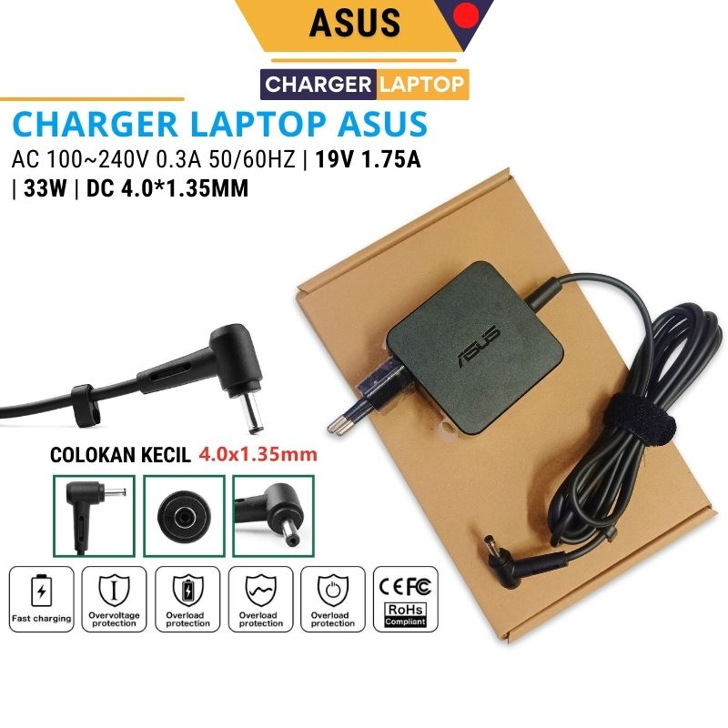 Adaptor Charger Asli untuk Laptop Asus X201, X201E, X202E, S200, X200E, dan X200MA