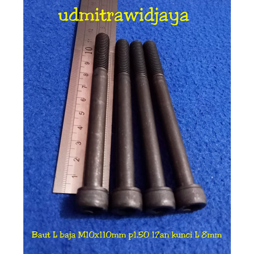 Baut L kunci 17an Kunci L 8 mm baut L baja 10.9 baut kunci L 8mm panjang 110mm 11cm baut pangkon mesin belakang cb gl tiger megapro baut diameter 10mm panjang 11cm drat standart p1.50