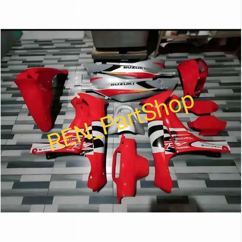 TERMURAH Cover Body Bodi Satria R Lumba Satria R 2Tak Bokong Kotak + Stripping Fullset Full Set Halu