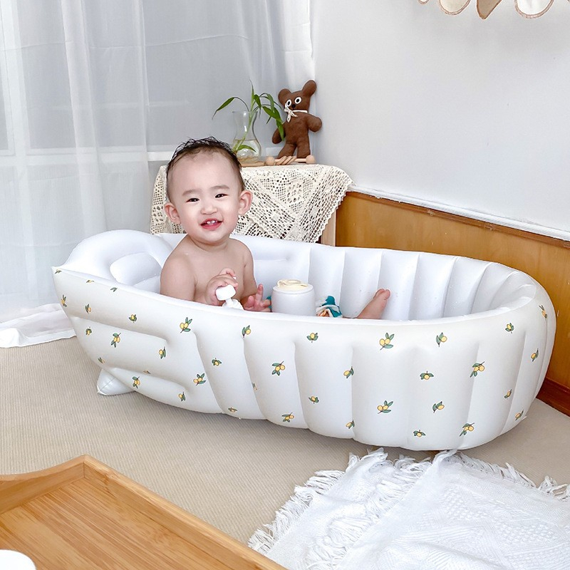 Baby 2in1 Baby Bath Tub Bathtub Bak Mandi Karet Bayi  Anak Inflatable kolam Multifungsi Gaya baru termurah makan dan mandi yang mainan kolam