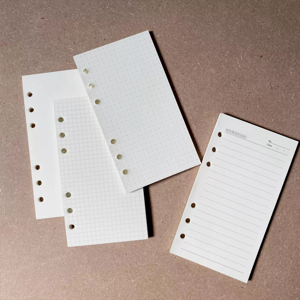 

Loose Leaf A6 Kertas File isi Binder, 6 Holes, Bahan Bookpaper 72 gsm, 50 sheet