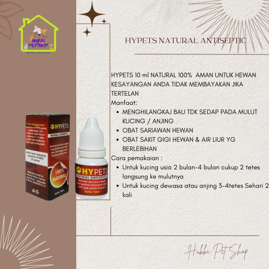 Hypets-Obat Sariawan Kucing penghilang Bau mulut kucing Antiseptic