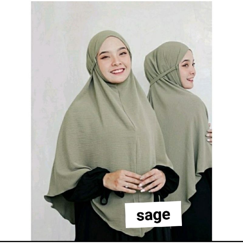 Bergo crinkle jumbo || Bergo crinkle tali || kerudung instan Crinkle airflow tali jumbo