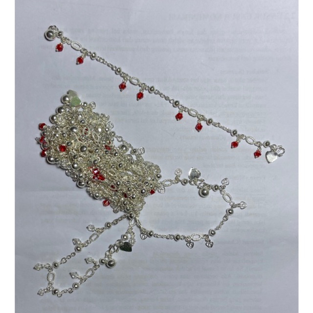 Gelang tangan bola gantungan kristal atau love