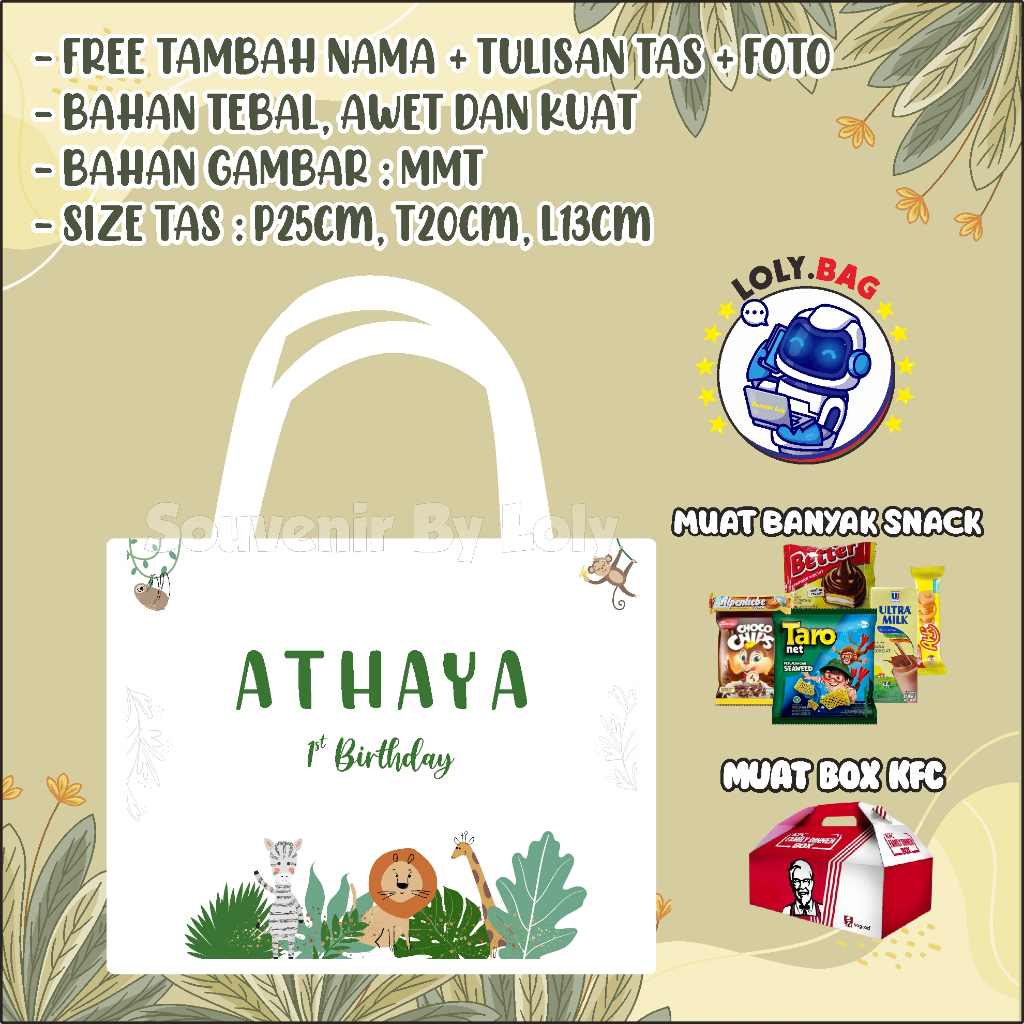 

Tas Ultah / Tas Ulang tahun Anak / Goodie Bag / TAS ANIMAL
