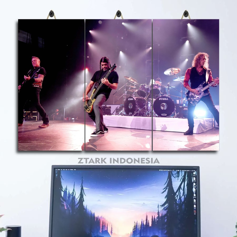 PAJANGAN DINDING ROCK BAND METALLICA 45X30 MULTI PANEL | ZTARK INDONESIA| PAJANGAN KAMAR GAMBAR BAND