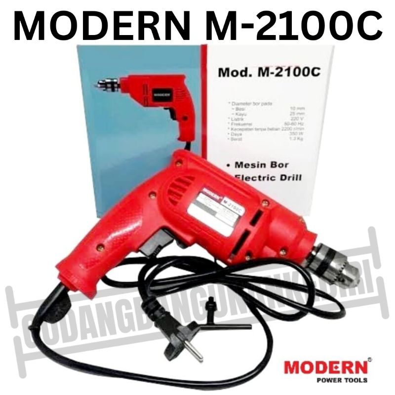 modern M2100C / M 2100 C / M-2100C 10mm Mesin bor tangan 10mm