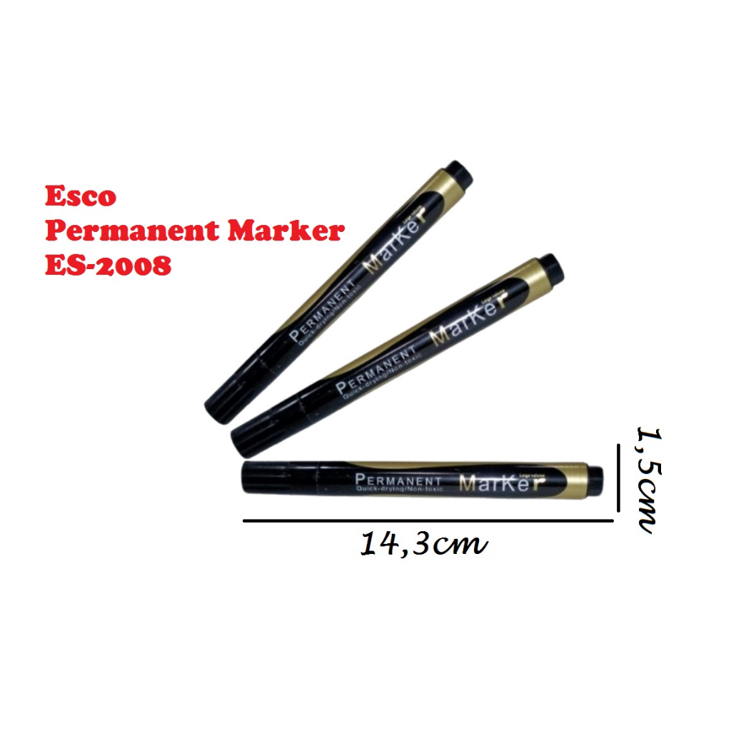 

ESCO Permanent Marker ES-2008 Spidol Permanen Hitam / 1 pc