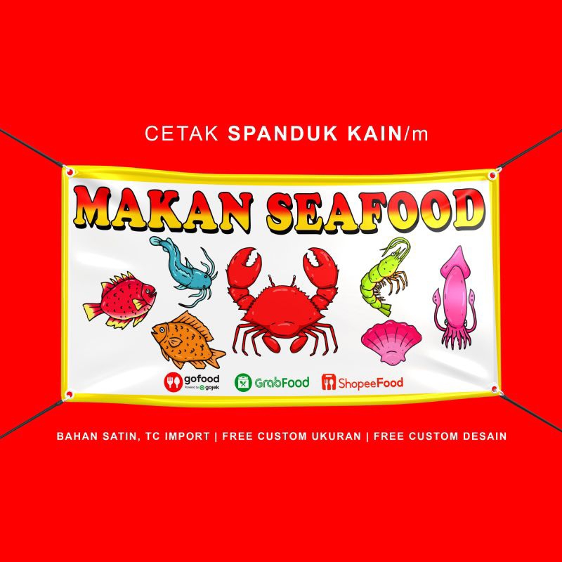 SPANDUK BANNER KAIN SEAFOOD SARI LAUT