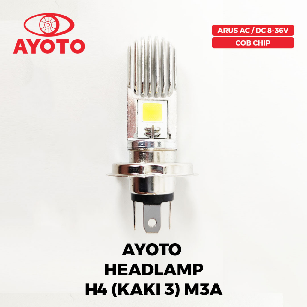 [AYOTO] LAMPU DEPAN (HEADLAMP) H4 LED M3A AC DC UNTUK MOTOR LAKI