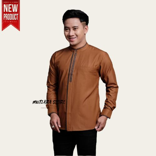 Baju Koko Pria Lengan Panjang Terbaru Motif Alfala Baju Koko Pria Kombinasi Batik Terbaru Koko Terbaru Bahan Toyobo