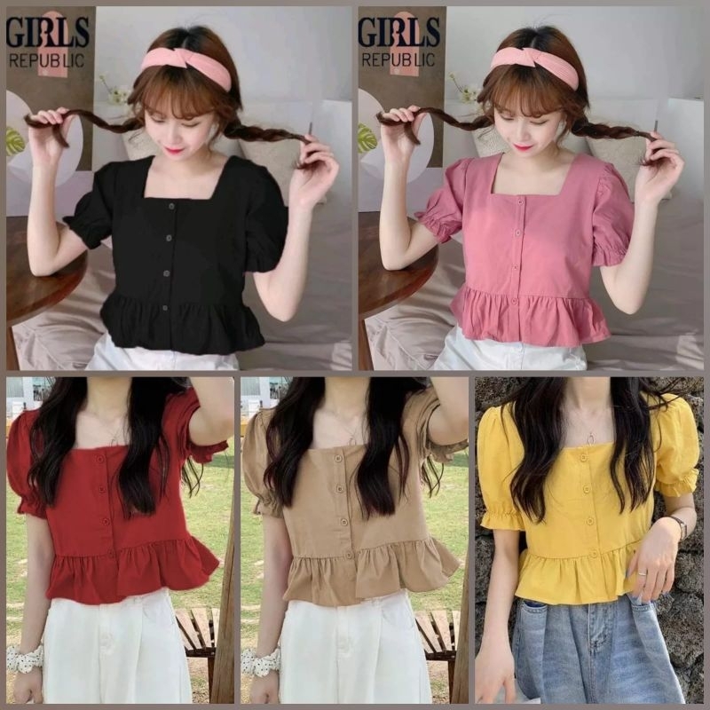 Atasan Wanita Vera Top Blouse Cewek Korea style