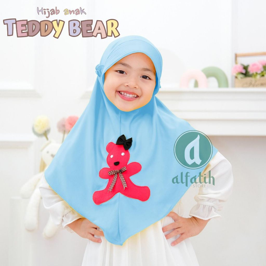 JILBAB ANAK TK - SD TEDDY BEAR / BERUANG / JILBAB ANAK USIA 4-7 TAHUN / PAKAIAN MUSLIM ANAK PEREMPUAN / KERUDUNG ANAK TK / HIJAB ANAK TK-SD KHIMAR ANAK