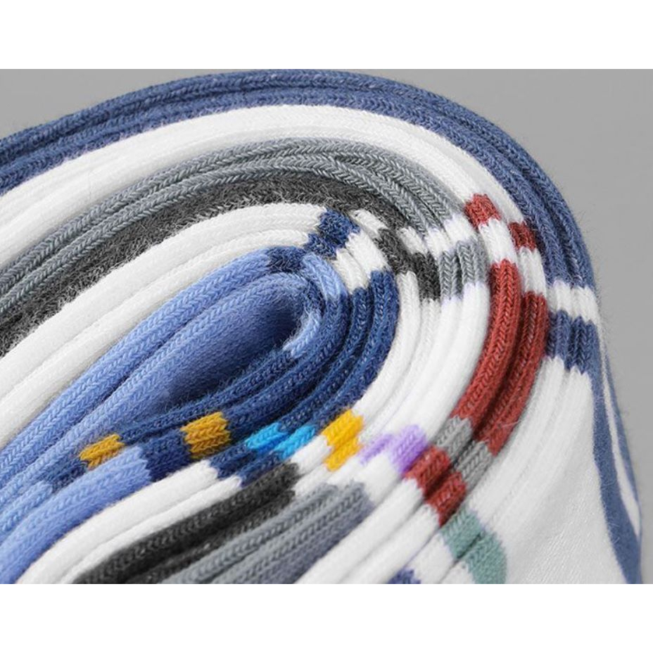 Kaos Kaki Pria Breathable Color Striped Sock Cotton Socks SCH054