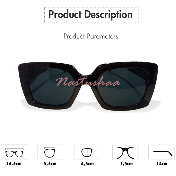 Kacamata Fashion Dewasa Model Oversize Lensa HItam Anti Uv Frame Kotak Coock Untuk Pria/Wanita Unisex