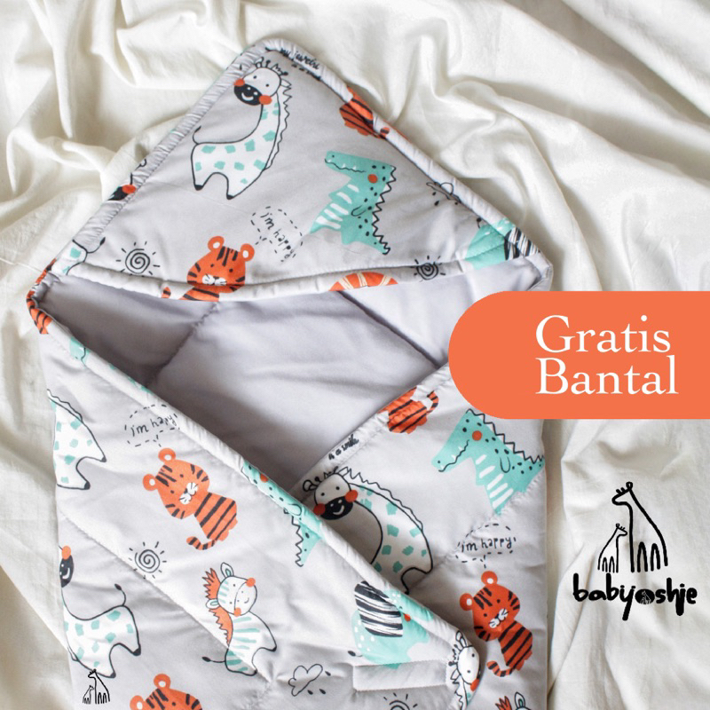 SELIMUT TOPI BAYI NEWBORN - SLIMUT BABY - HOODIE BABY BLANKET - KADO LAHIRAN