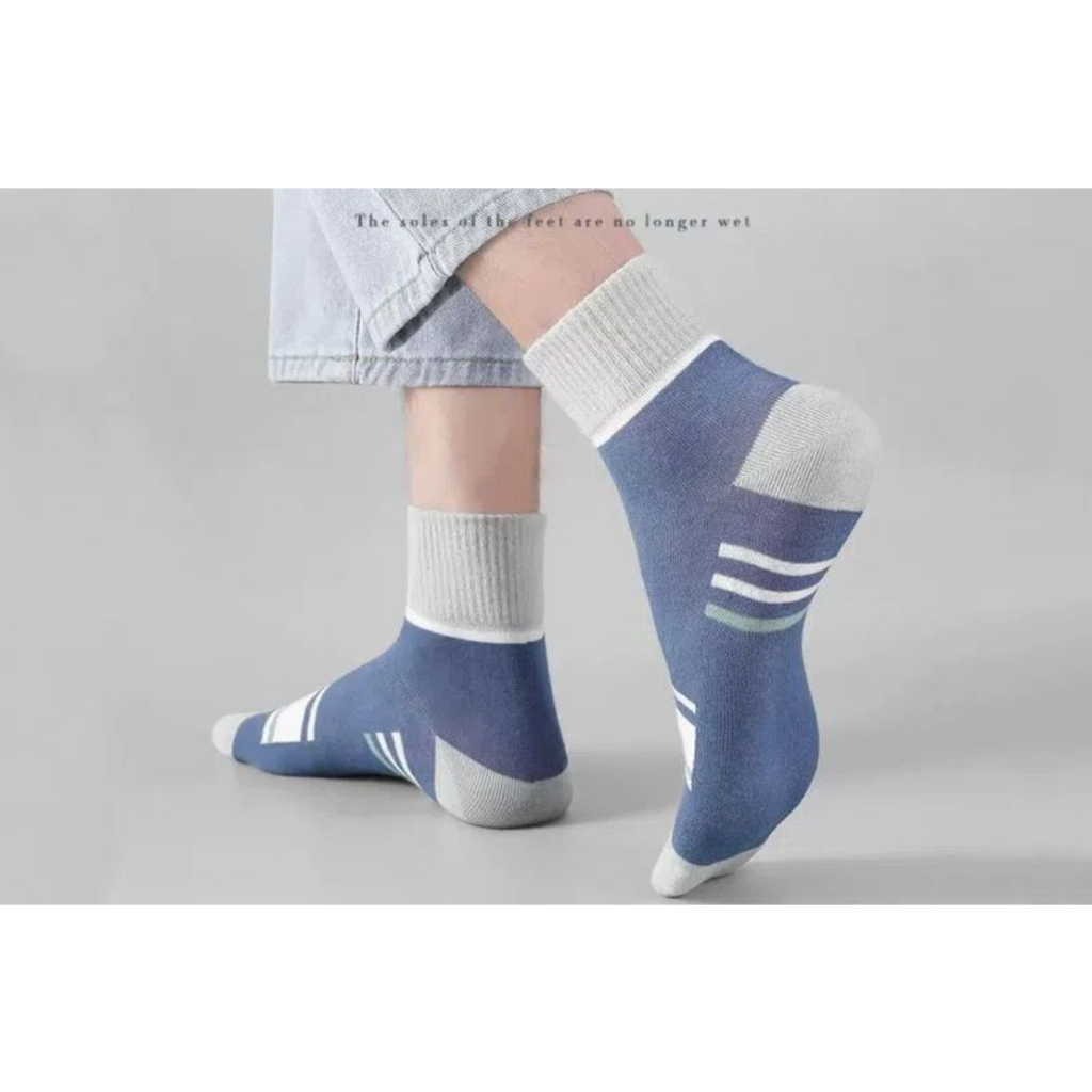 Kaos Kaki Pria High Quality Breathable Color Striped Socks SCH54