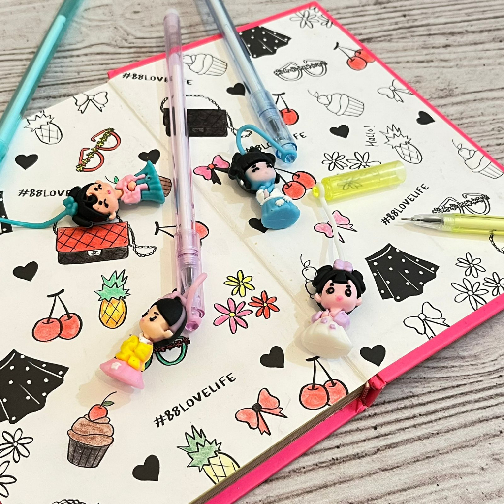 Pulpen Gantungan Boneka Kimono Karet Imut lucu tinta hitam Harga Murah / Pen Gantungan Boneka Cewe Jepang CUTE UNIK Favorit bisa Grosir dan COD