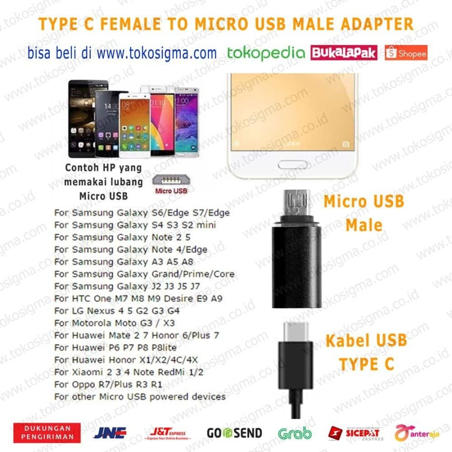 USB 3.1 Type-C Female to Micro USB Male Connector metal Converter Adapter