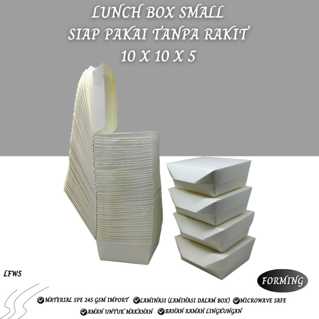 Paper Lunch Box Small SPE 245 Gsm (LFW5-10X10X5 Cm)