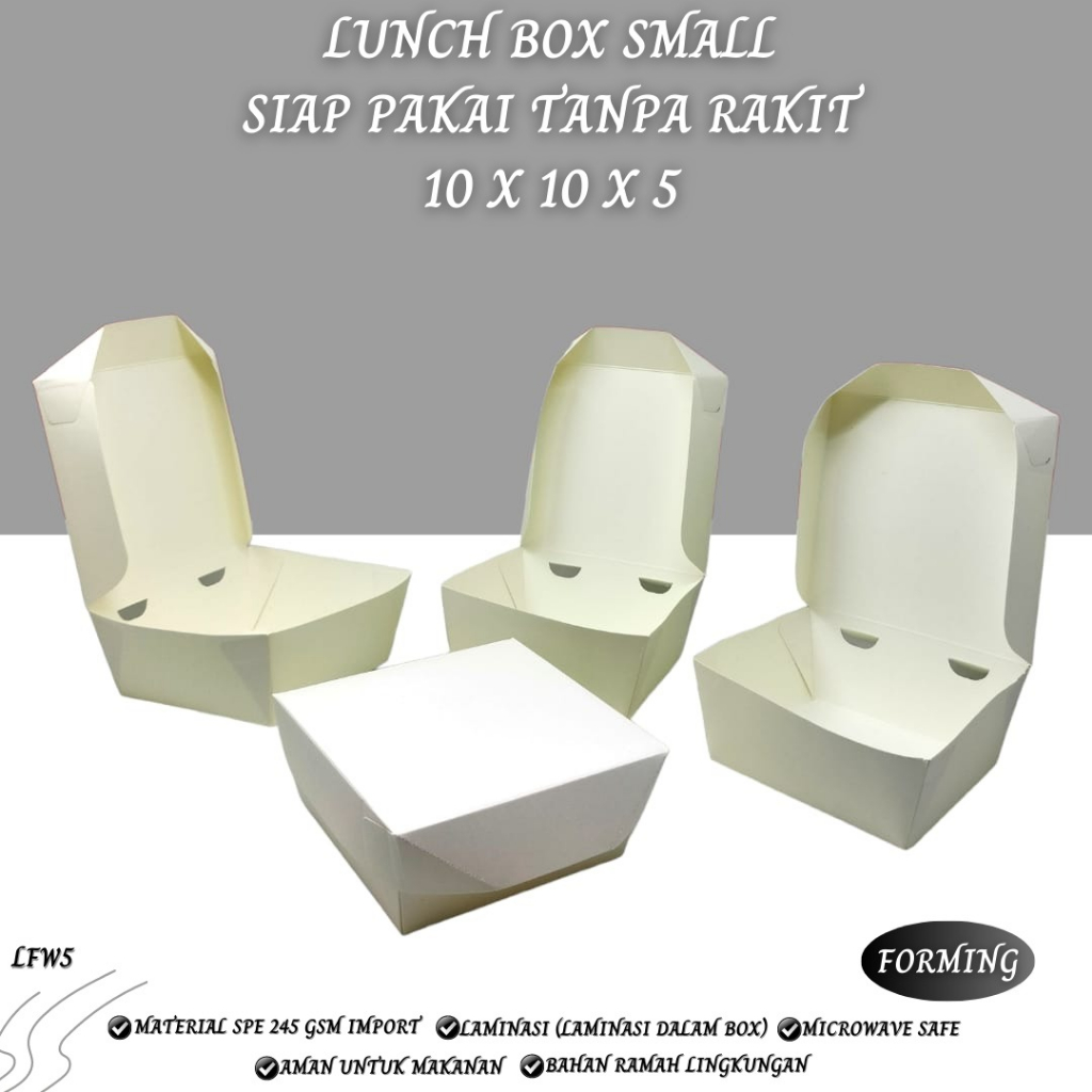 Paper Lunch Box Small SPE 245 Gsm (LFW5-10X10X5 Cm)