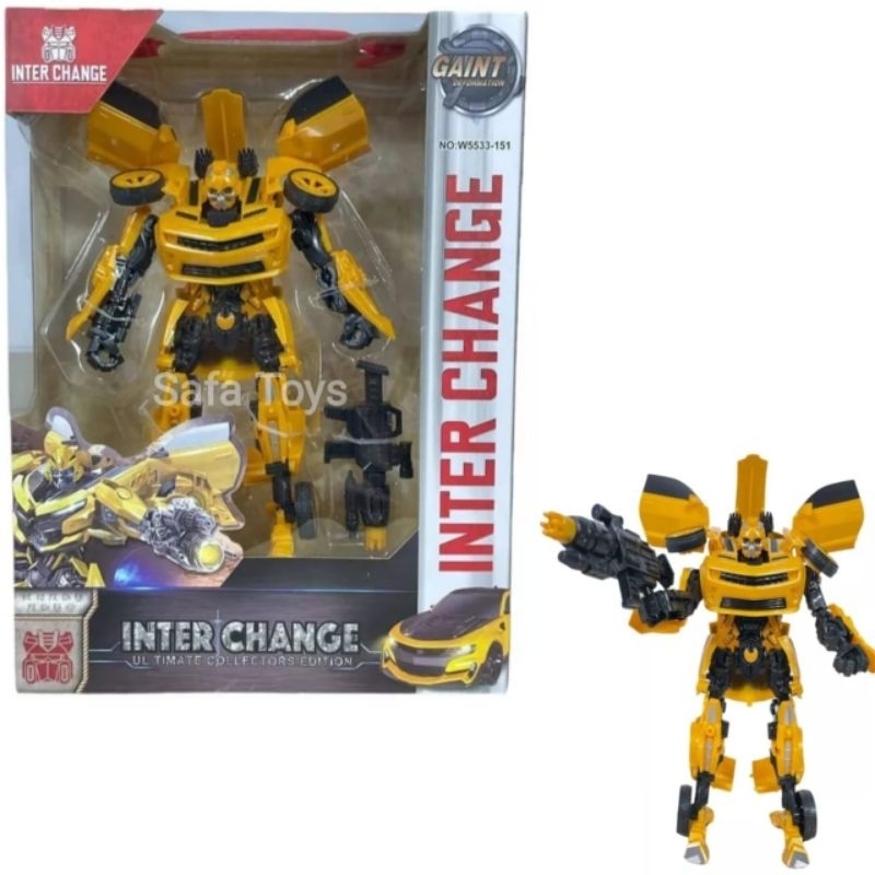 MAINAN ROBOT TRANSFORMER BUMBLE BEE DAN OPTIMUS PRIME 2 IN 1 ROBOT MOBIL TRANSFORMERS