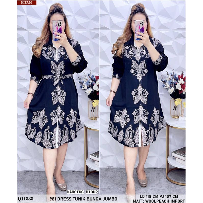TUNIK DRESS BANGKOK DRESS IMPORT DRESS JUMBO DRES MAMA CETAR QQ 9811