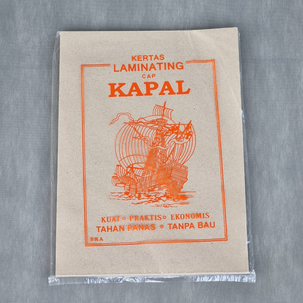 

Kertas Bungkus Nasi Minyak Coklat Cap Kapal Orange isi 60 lembar