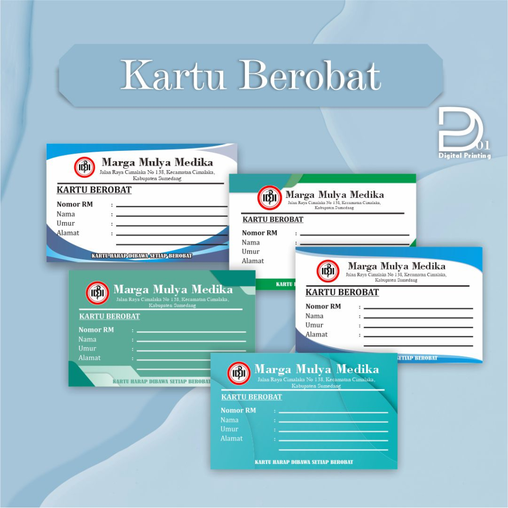 

Custom Kartu Berobat Klinik , Member Card, Kartu Identitas