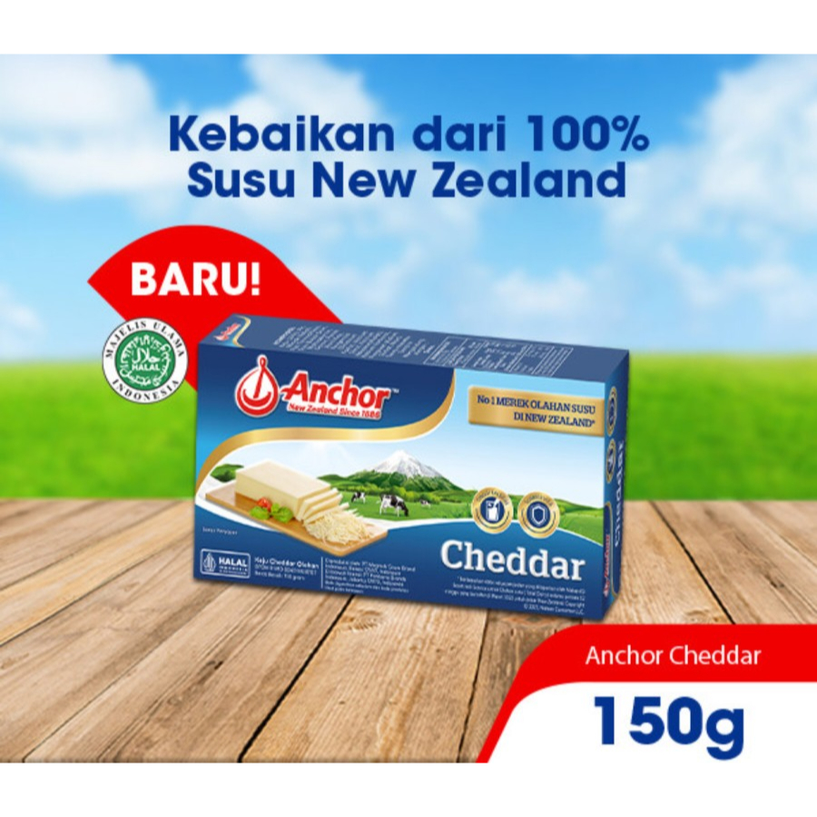 Anchor Keju Cheddar 150gr Cheese Batangan